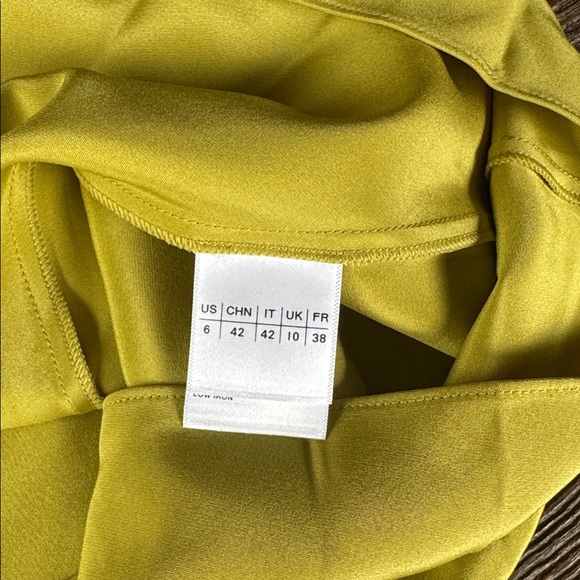 Lafayette 148 butterfly stretch ecru green silk midi long dress NWOT size 6 - Picture 10 of 14